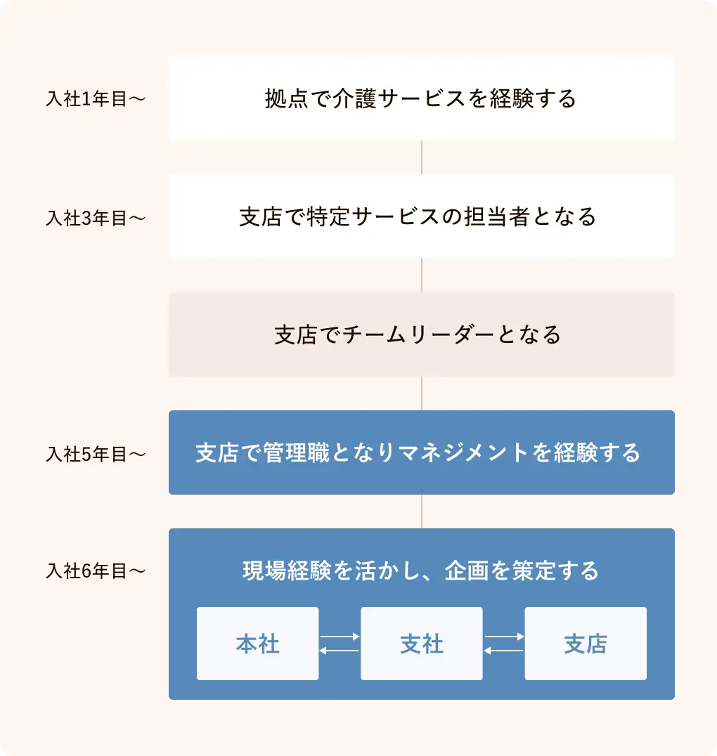 全国活躍型のキャリアステップ・働き方