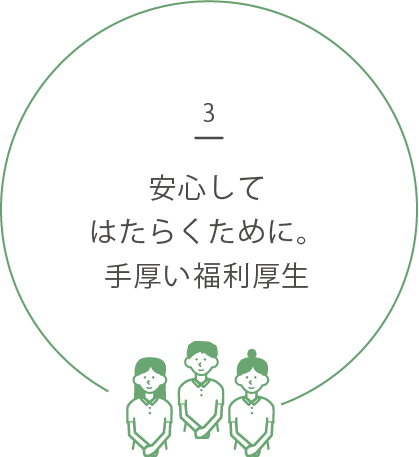 3.安心してはたらくために。手厚い福利厚生